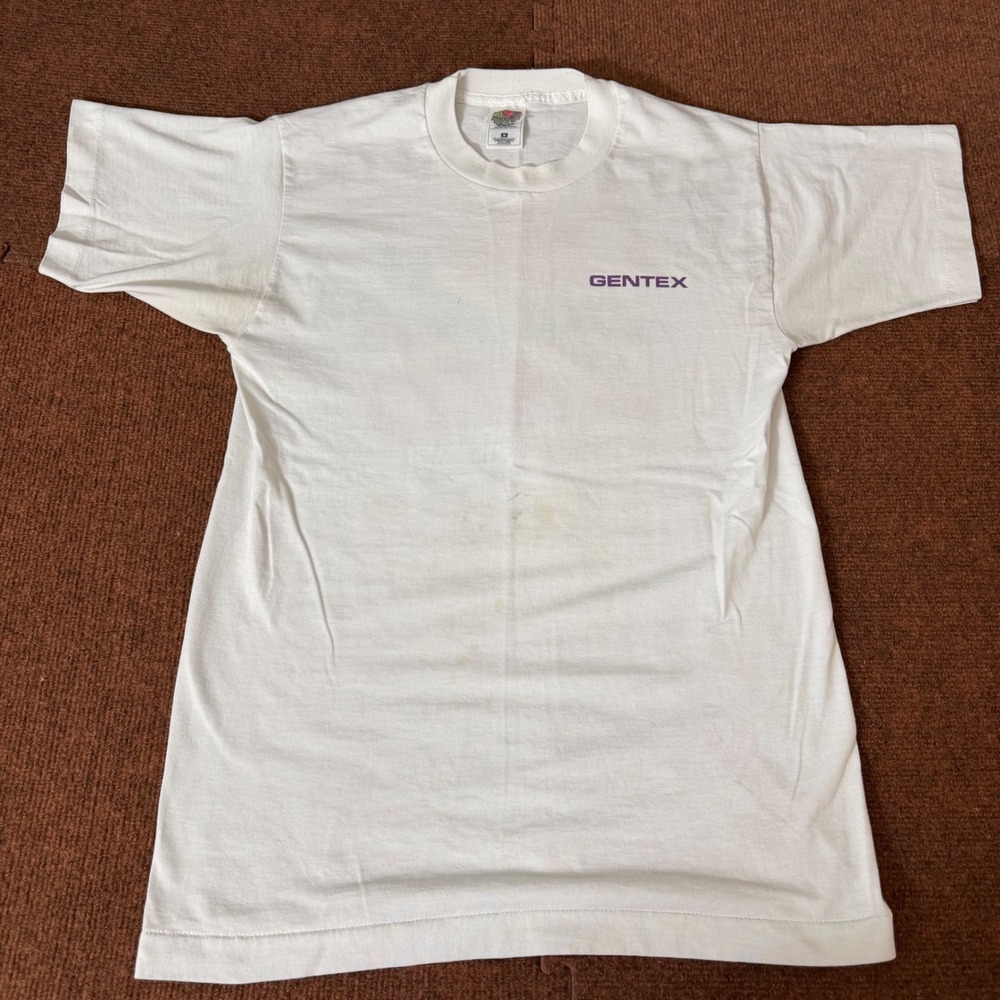 Vintage 1996 Gentex Corporation Shirt Mens Medium White Fruit of the Loom 90s T